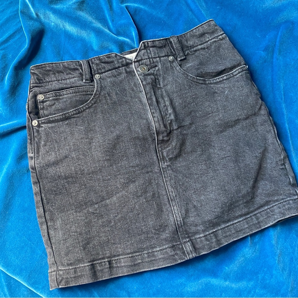 Free People We The Free Black Denim Skirt
